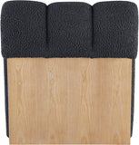 Swoon Faux Sheepskin / Oak Veneer / MDF / Foam Contemporary Black Faux Sheepskin Accent Chair - 25.5" W x 35.5" D x 30" H