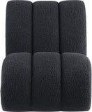 Swoon Faux Sheepskin / Oak Veneer / MDF / Foam Contemporary Black Faux Sheepskin Accent Chair - 25.5" W x 35.5" D x 30" H