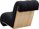 Swoon Faux Sheepskin / Oak Veneer / MDF / Foam Contemporary Black Faux Sheepskin Accent Chair - 25.5" W x 35.5" D x 30" H