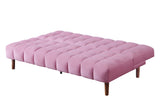 Yolandi Contemporary Adjustable Sofa Pink Velvet(#CC250-201, 2 USD/m) & Dark Walnut Finish 57200-ACME