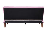 Yolandi Contemporary Adjustable Sofa Pink Velvet(#CC250-201, 2 USD/m) & Dark Walnut Finish 57200-ACME