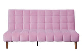 Yolandi Contemporary Adjustable Sofa Pink Velvet(#CC250-201, 2 USD/m) & Dark Walnut Finish 57200-ACME