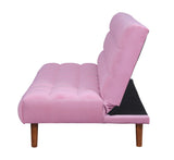 Yolandi Contemporary Adjustable Sofa Pink Velvet(#CC250-201, 2 USD/m) & Dark Walnut Finish 57200-ACME