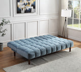 Yolandi Contemporary Adjustable Sofa Teal Velvet(#8167-62, Cost: $2.1/meter)& Dark Walnut Finish 57202-ACME