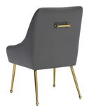 Zuo Modern Madelaine 100% Polyurethane, Plywood, Steel Modern Commercial Grade Dining Chair Gray, Gold 100% Polyurethane, Plywood, Steel