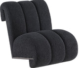 Swoon Faux Sheepskin / Oak Veneer / MDF / Foam Contemporary Black Faux Sheepskin Accent Chair - 25.5" W x 35.5" D x 30" H