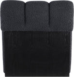 Swoon Faux Sheepskin / Oak Veneer / MDF / Foam Contemporary Black Faux Sheepskin Accent Chair - 25.5" W x 35.5" D x 30" H