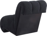 Swoon Faux Sheepskin / Oak Veneer / MDF / Foam Contemporary Black Faux Sheepskin Accent Chair - 25.5" W x 35.5" D x 30" H