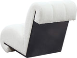 Swoon Faux Sheepskin / Oak Veneer / MDF / Foam Contemporary Cream Faux Sheepskin Accent Chair - 25.5" W x 35.5" D x 30" H