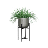 Sagebrook Home Contemporary Set of 3 -  Metal Planters On Stand 40/30/20"h, Silver/blk 14630-02 Silver Metal