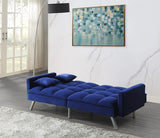 Mecene Contemporary Adjustable Sofa Blue Velvet(#8167-18, Cost: $1.5/m) 57305-ACME