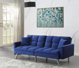 Mecene Contemporary Adjustable Sofa Blue Velvet(#8167-18, Cost: $1.5/m) 57305-ACME