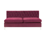 Jaszira Contemporary Modular - Armless Sofa Burgundy Velvet(#RF88-15), Chrome Leg 57332-ACME