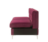 Jaszira Contemporary Modular - Armless Sofa Burgundy Velvet(#RF88-15), Chrome Leg 57332-ACME