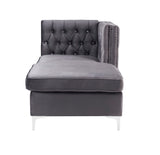 Jaszira Contemporary Modular - Chaise Gray Velvet(#CC-78), Chrome Leg 57373-ACME