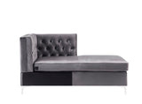 Jaszira Contemporary Modular - Chaise Gray Velvet(#CC-78), Chrome Leg 57373-ACME