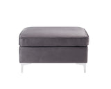 Jaszira Contemporary Ottoman Gray Velvet(#CC-78), Chrome Leg 57375-ACME