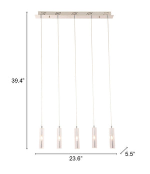Zuo Modern Celeron Steel, Glass Modern Commercial Grade Ceiling Lamp Clear Steel, Glass