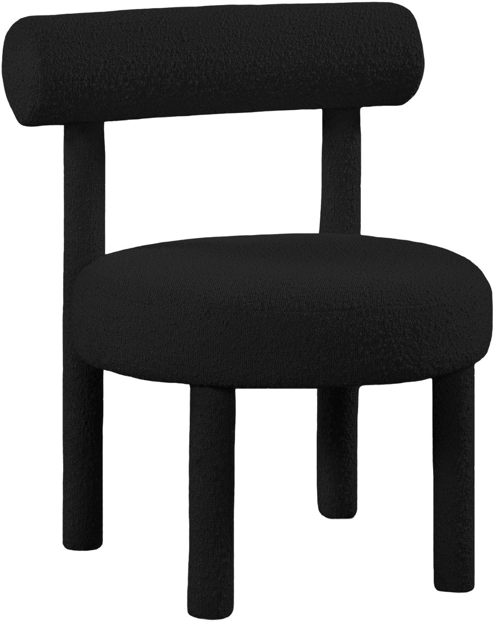 Parlor Boucle Fabric / Solid Wood / Foam Contemporary Black Boucle Fabric Accent Chair - 23.5" W x 22.5" D x 30" H