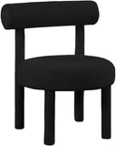 Parlor Boucle Fabric / Solid Wood / Foam Contemporary Black Boucle Fabric Accent Chair - 23.5" W x 22.5" D x 30" H