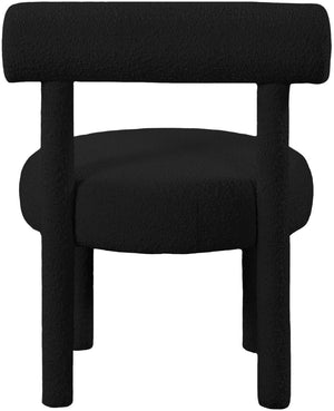 Parlor Boucle Fabric / Solid Wood / Foam Contemporary Black Boucle Fabric Accent Chair - 23.5" W x 22.5" D x 30" H