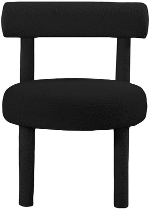 Parlor Boucle Fabric / Solid Wood / Foam Contemporary Black Boucle Fabric Accent Chair - 23.5" W x 22.5" D x 30" H