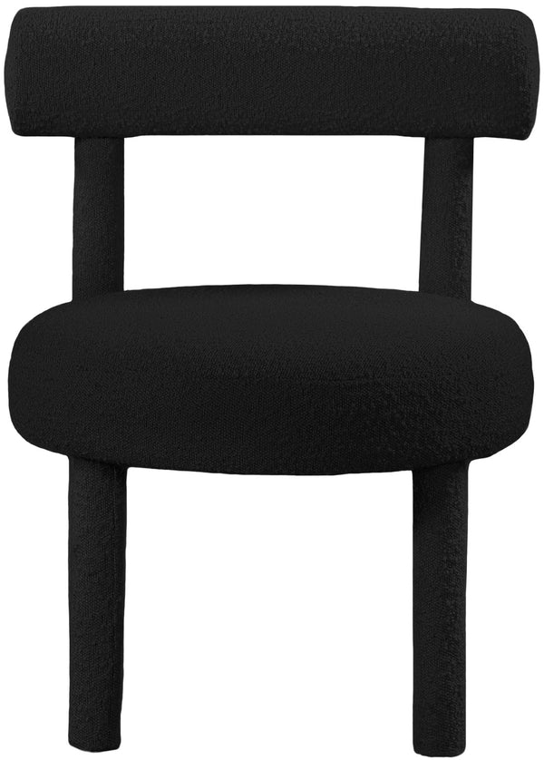 Parlor Boucle Fabric / Solid Wood / Foam Contemporary Black Boucle Fabric Accent Chair - 23.5" W x 22.5" D x 30" H