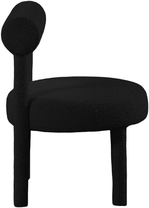 Parlor Boucle Fabric / Solid Wood / Foam Contemporary Black Boucle Fabric Accent Chair - 23.5" W x 22.5" D x 30" H