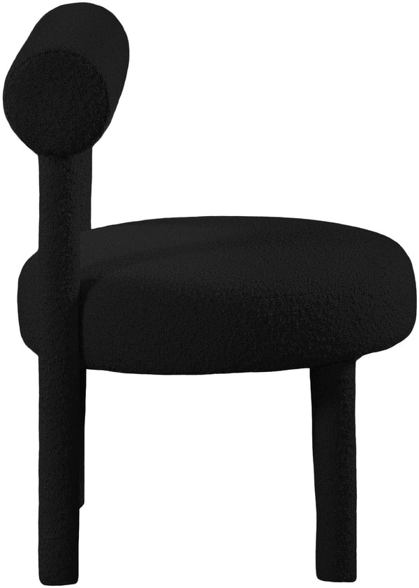Parlor Boucle Fabric / Solid Wood / Foam Contemporary Black Boucle Fabric Accent Chair - 23.5" W x 22.5" D x 30" H