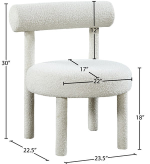 Parlor Boucle Fabric / Solid Wood / Foam Contemporary Cream Boucle Fabric Accent Chair - 23.5" W x 22.5" D x 30" H