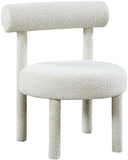 Parlor Boucle Fabric / Solid Wood / Foam Contemporary Cream Boucle Fabric Accent Chair - 23.5" W x 22.5" D x 30" H
