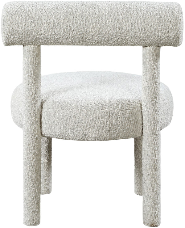 Parlor Boucle Fabric / Solid Wood / Foam Contemporary Cream Boucle Fabric Accent Chair - 23.5" W x 22.5" D x 30" H