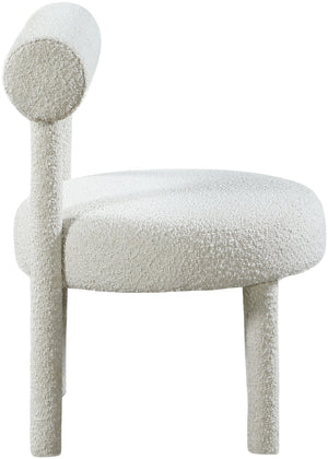 Parlor Boucle Fabric / Solid Wood / Foam Contemporary Cream Boucle Fabric Accent Chair - 23.5" W x 22.5" D x 30" H