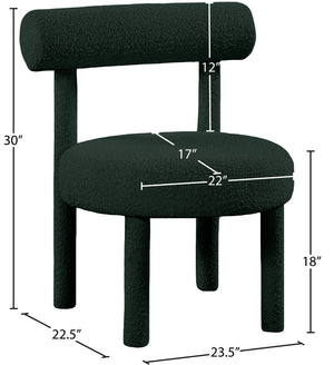 Parlor Boucle Fabric / Solid Wood / Foam Contemporary Green Boucle Fabric Accent Chair - 23.5" W x 22.5" D x 30" H