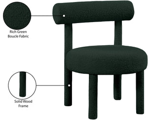 Parlor Boucle Fabric / Solid Wood / Foam Contemporary Green Boucle Fabric Accent Chair - 23.5" W x 22.5" D x 30" H