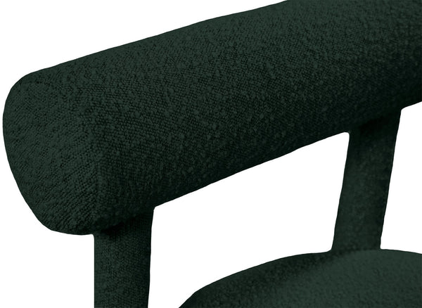 Parlor Boucle Fabric / Solid Wood / Foam Contemporary Green Boucle Fabric Accent Chair - 23.5" W x 22.5" D x 30" H