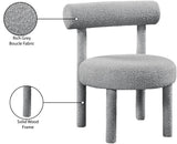Parlor Boucle Fabric / Solid Wood / Foam Contemporary Grey Boucle Fabric Accent Chair - 23.5" W x 22.5" D x 30" H