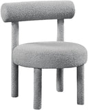Parlor Boucle Fabric / Solid Wood / Foam Contemporary Grey Boucle Fabric Accent Chair - 23.5" W x 22.5" D x 30" H