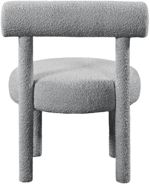Parlor Boucle Fabric / Solid Wood / Foam Contemporary Grey Boucle Fabric Accent Chair - 23.5" W x 22.5" D x 30" H