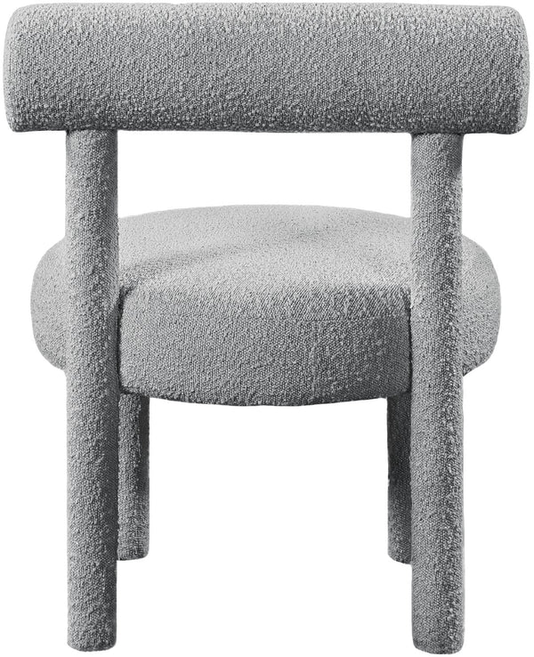 Parlor Boucle Fabric / Solid Wood / Foam Contemporary Grey Boucle Fabric Accent Chair - 23.5" W x 22.5" D x 30" H