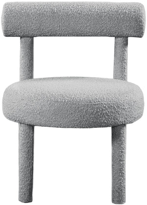 Parlor Boucle Fabric / Solid Wood / Foam Contemporary Grey Boucle Fabric Accent Chair - 23.5" W x 22.5" D x 30" H