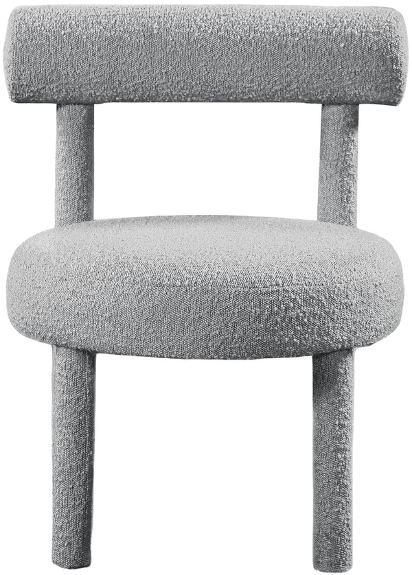 Parlor Boucle Fabric / Solid Wood / Foam Contemporary Grey Boucle Fabric Accent Chair - 23.5" W x 22.5" D x 30" H