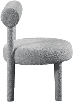 Parlor Boucle Fabric / Solid Wood / Foam Contemporary Grey Boucle Fabric Accent Chair - 23.5" W x 22.5" D x 30" H