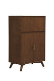 Alpine Furniture Flynn Large Bar Cabinet w/Drop Down Tray, Walnut 966WAL-16 Walnut Mahogany Solids & Okoume Veneer 32 x 19 x 51