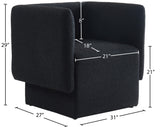 Vera Boucle Fabric / Wood / Foam Contemporary Black Boucle Fabric Accent Chair - 31" W x 27" D x 29" H