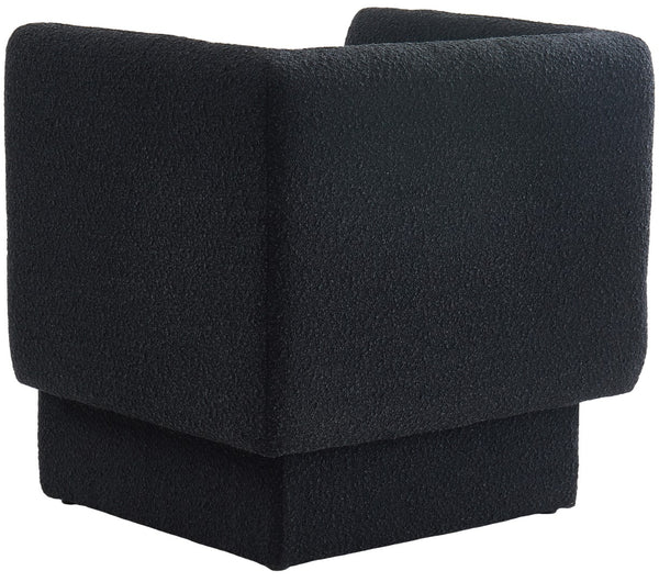 Vera Boucle Fabric / Wood / Foam Contemporary Black Boucle Fabric Accent Chair - 31" W x 27" D x 29" H
