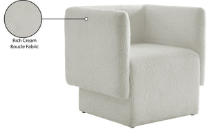 Vera Boucle Fabric / Wood / Foam Contemporary Cream Boucle Fabric Accent Chair - 31" W x 27" D x 29" H