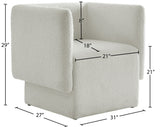 Vera Boucle Fabric / Wood / Foam Contemporary Cream Boucle Fabric Accent Chair - 31" W x 27" D x 29" H