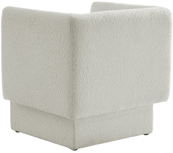 Vera Boucle Fabric / Wood / Foam Contemporary Cream Boucle Fabric Accent Chair - 31" W x 27" D x 29" H