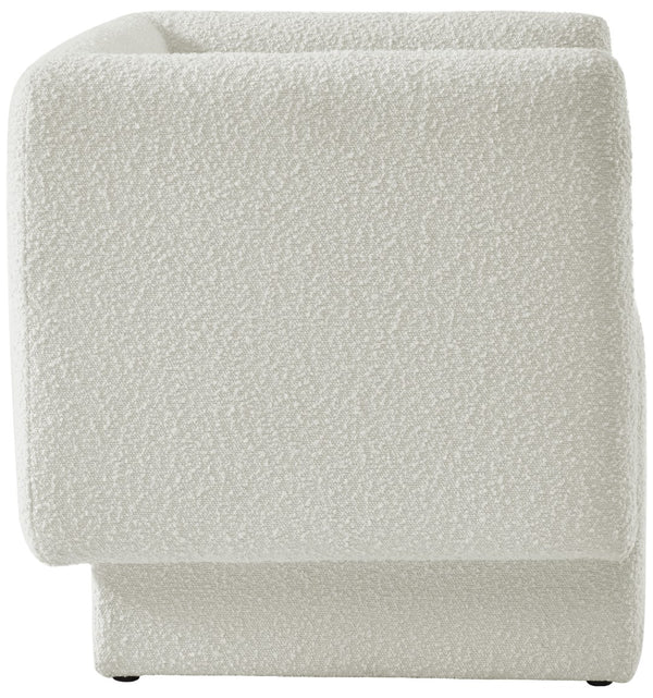 Vera Boucle Fabric / Wood / Foam Contemporary Cream Boucle Fabric Accent Chair - 31" W x 27" D x 29" H